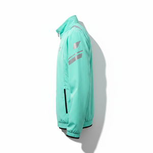 Chaqueta Bomber Deportiva Cortavientos para Hombre DTF, Cuello Alto, Color Sólido, Botón Único, Logotipo, Corte Regular, Lona de Nailon/Algodón - Product Image 3