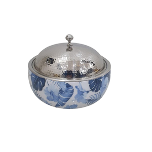 หม้อเสิร์ฟทรงกลมฝาเงินเคลือบคุณภาพสูง พิมพ์ลายเคลือบเงา สำหรับร้านอาหาร โรงแรม บ้าน ครัว - Product Image 1