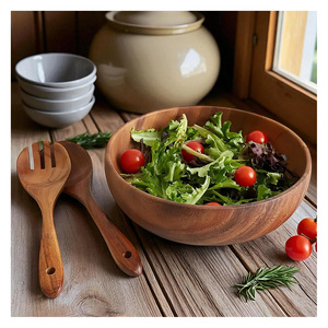 Wholesale 30.5 cm Modern Salad Fork and Spoon Solid Acacia Wood Salad Servers <b>Set</b> for Efficient Mixing Unique Wooden Salad Serve - Product Image 5