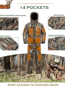 Ensemble veste et pantalon de chasse camouflage Soft Shell, résistant à l'eau, silencieux, pour activités de plein air - Product Image 2