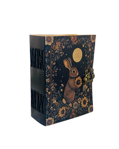 Bunny Rabbit Leather Grimoire Journal Handmade Vintage <b>Notebook</b> Embossed Animal Diary <b>Book</b> of Shadows for Writing and Sketching - Product Image 4