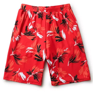 <b>Men's</b> Red <b>Floral</b> Print Board <b>Shorts</b> Quick Dry Drawstring Casual Swimwear Bermuda Length - Product Image 5