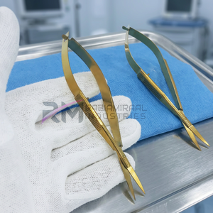 Ciseaux à broder incurvés en acier inoxydable plaqué or, non pliables, pour la broderie, le modelage des sourcils, le bricolage et les soins de beauté - Product Image 5
