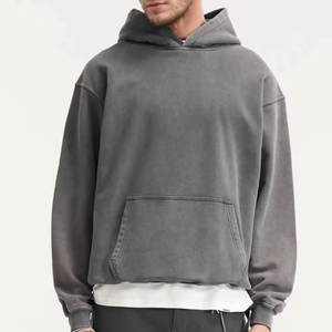 Sudadera con capucha unisex oversize, con efecto desgastado, lavado ácido, estilo nuevo, con cremallera - Product Image 3