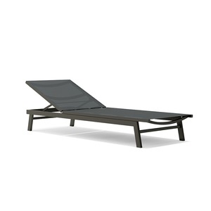 Chaise longue d'extérieur moderne avec structure en acier, inclinable manuellement, sans accoudoirs, design contemporain, pieds coniques, dossier solide et durable - Product Image 1