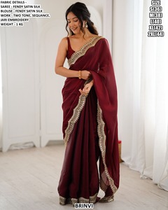 Regal River Embroidered Traditional Silk Saree for Winter/Summer Diwali Party & Wedding-Moisture Wicking & Wrinkle Free - Product Image 2