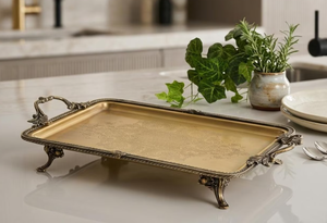 Hot Sale Aluminum Metal Serving Tray-Handmade Eco-Friendly for Wedding & Diwali Gift Factory Wholesale High Quality Metal Tray - Product Image 1