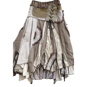 Elegant patchwork <b>denim</b> <b>skirt</b> chic boutique garment Vietnamese supplier MOQ 50 pcs - Product Image 1