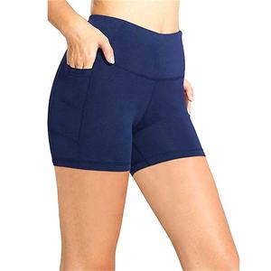 Women's High Waisted Solid Drawstring Yoga Shorts <b>With</b> <b>Pockets</b> Breathable Spandex Polyester <b>Workout</b> Shorts - Product Image 6