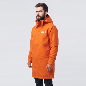 Chaqueta Larga Impermeable para Hombre con Logotipo Bordado Personalizado, Chaqueta Larga con Capucha para Senderismo y Camping, Chaqueta Impermeable de Nylon y Poliéster - Product Image 3