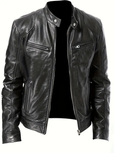 Veste en cuir pour homme sur mesure, veste de motard en cuir véritable, vente en gros, veste de moto vintage avec logo personnalisé, OEM FactoryPro - Product Image 3