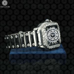 Charm Jewells Montre carrée de luxe pour femme, boîtier en acier inoxydable, lunette en diamant, mouvement à quartz analogique, cristal saphir - Product Image 3
