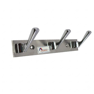 PROMIXO Tri Mount Stainless Steel Coat & Towel <b>Hanger</b> Wall Mounted Hook Rack for Bathroom Bedroom Entryway Heavy Duty Storage - Product Image 2