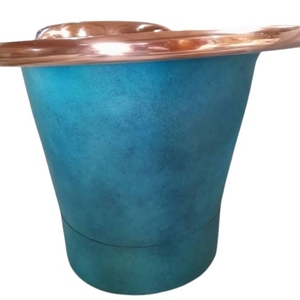 Delicate Metals Bañera Independiente de Cobre Esmaltado Azul, Duradera, 100% Cobre, Hecha a Mano, Ovalada, Blanca, Estilo Antiguo DM-145 - Product Image 2