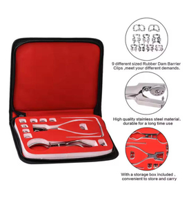CE Certified Manual Stainless Steel Professional Dental Rubber Dam Forceps Kit Hole Puncher <b>Pliers</b> <b>Set</b> Ergonomic Grip Dental - Product Image 3