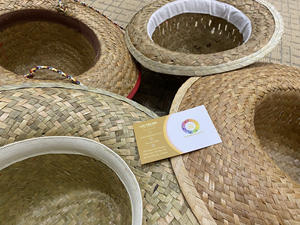 Chapeau de paille Sombrero en herbe naturelle à rayures pour voyage, plage, extérieur, mariage, fête, usage quotidien - Unisexe Adulte - Product Image 4