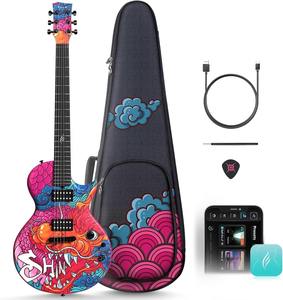 Authentic 39 Inch Full Size Electric Guitar <b>Kit</b> Solid Body Sunburst, Beginner Starter, with Amplifier, <b>Bag</b>, Capo, Strap & String - Product Image 1