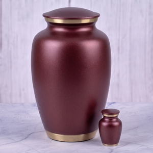 Urna Funeraria de Latón Marrón y Dorado para Cenizas Humanas, con Superficie Mate, Recipiente Conmemorativo para Funerales y Entierros - Product Image 2