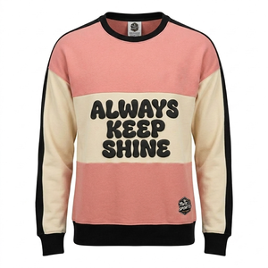 Sweat-shirt à col rond pour homme, imprimé en relief avec blocs de couleur, coupe classique, décontracté, pour l'automne, collection Always Keep Shine - Product Image 1