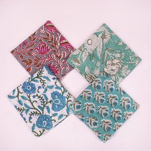 Custom Block Print Cotton Bandana 21X21 Inches Soft Fabric Handmade Scarf Manufacturer OEM ODM Private Label Supply - Product Image 1