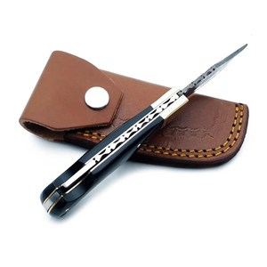 Hot Selling Outdoor Survival Damascus Steel Foldable Pocket <b>Knife</b> Burnt Camel <b>Bone</b> <b>Handle</b> OEM ODM Support Customized Drop <b>Knife</b> - Product Image 4