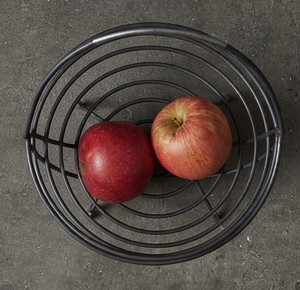 Panier à fruits moderne en fil métallique noir, forme ronde, panier de rangement pour la cuisine, porte-fruits - Product Image 2
