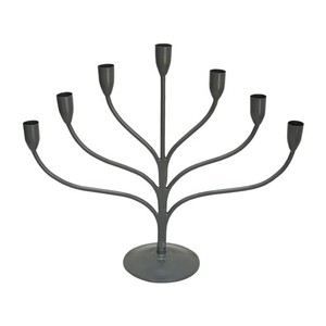 Ménorah moderne en métal noir à barres droites, porte-bougie décoratif classique pour table, pièce d'éclairage d'intérieur - Product Image 5