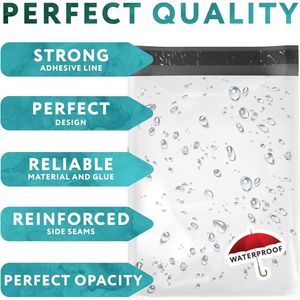 24x24 pacchetti all'ingrosso poli mailer 200 buste di plastica bianca 2 Mil impermeabili auto-sigillante spedizione pacchi per abbigliamento - Product Image 3