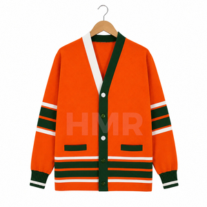 HMR Cardigans pour femmes en acrylique, vente chaude automne-hiver, tricot de haute qualité, manches longues, pull décontracté, cardigans orange et vert - Product Image 5