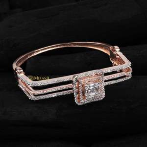 Square Topped Classic Bangle Bracelet for Wedding Gift Party Anniversary - Product Image 1