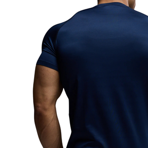 Camiseta de Compresión Personalizada para Hombre, Azul Marino, Manga Corta, Cuello Redondo, Ajustada, para Gimnasio, Entrenamiento, Deporte, Fitness, Ropa Deportiva, Capa Base - Product Image 6