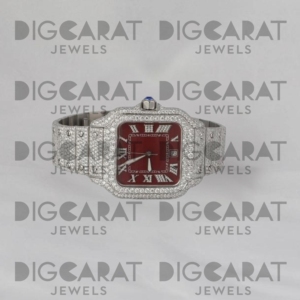 Reloj de Lujo con Forma Cuadrada de 41 mm, Reloj de Cuarzo con Moissanita, Esfera Analógica con Números Romanos, Resistente al Agua, Reloj de Pulsera con Cristales - Product Image 1