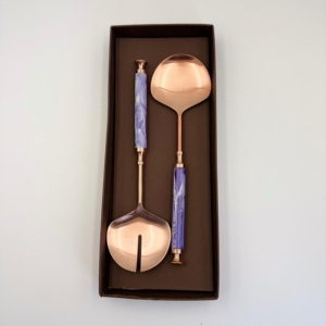 New Arrival Hight Quality <b>Salad</b> <b>Server</b> Set Stainless Steel <b>Salad</b> <b>Server</b> With Elegant Resin Hand Crafted Handles - Product Image 5