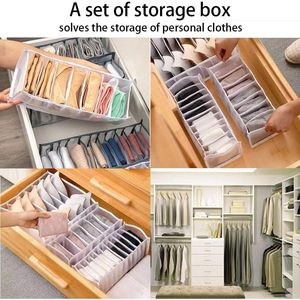 3-Packs Foldable Wardrobe <b>Clothes</b> Organizer Washable Underwear <b>Storage</b> Box and Socks Drawer Divider Bras and Underwear <b>Storage</b> - Product Image 4