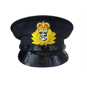 Superior Ceremonial Cap Light Shell black Rope Trim Black Brim Badge Emblem Formal Headwear Export - Product Image 1