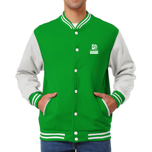 Chaqueta Letterman Personalizada para Hombre, Cuello Alto de Lona, Logotipo Frontal, Chaquetas Casuales de Invierno Ecológicas al por Mayor - Product Image 1