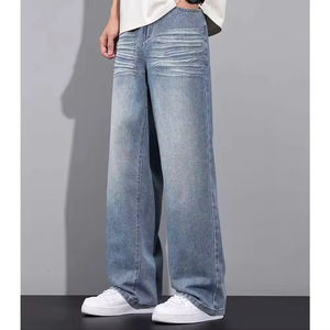 Jean droit pour homme très demandé, prix raisonnable, faible MOQ, en denim élégant, boutonné, respirant, léger, décontracté, printemps, été, automne - Product Image 1