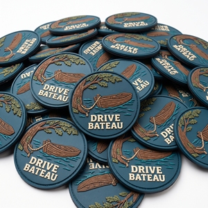 Fabricant Direct Patch en Caoutchouc 3D River Drive Lumberjack Log, Badge Rond en PVC Souple pour Sac à Dos, Veste, Casquette, Uniforme d'Extérieur - Product Image 5