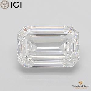 Anillo de Compromiso con Diamante de Laboratorio CVD de 3.50 Quilates, Corte Esmeralda, Excelente Calidad, con Certificado IGI, Color D, Claridad VVS1 - Product Image 1