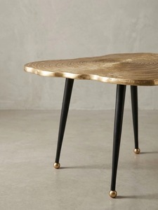 Home Poetry Modern <b>Round</b> Coffee <b>Table</b> With Hammered Finish 42 Cm Diameter Living Room Furniture Contemporary Design - Product Image 1