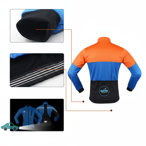 Veste de cyclisme d'hiver pour hommes, coupe-vent, thermique, softshell, randonnée, vélo de montagne, vêtements réfléchissants - Product Image 3