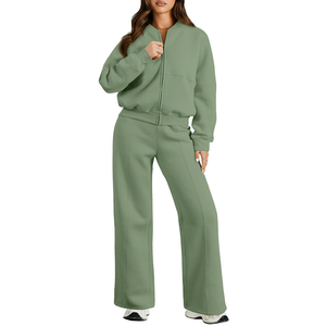 Direct Factory Supplier of Cotton Blend Loungewear Sets Custom Logo Private Label Wholesale Sweat Suits & Trendy <b>Women</b> Tracksuit - Product Image 1