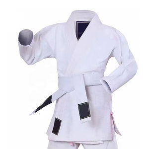 Kimono de judo rouge unisexe pour adulte, 100 % coton, durable, vêtement d'arts martiaux, coupe classique, teint uni, avec ceinture noire - Product Image 4
