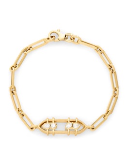 Yellow Gold Diamond Posey <b>Bracelet</b>, Floating Diamond Station <b>Bracelet</b>, Floral Diamond Chain <b>Bracelet</b>, Luxury Fine Jewelry Gift - Product Image 1