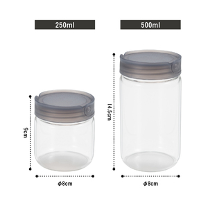 Pot de conservation en verre borosilicate transparent 250 ml 500 ml, hermétique, empilable, récipient alimentaire, boîte de cuisine avec joint en silicone L - Product Image 6