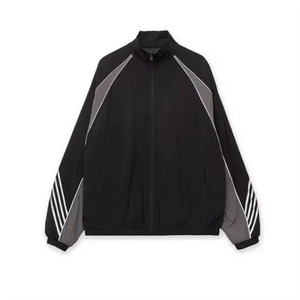 Survêtement sportif respirant avec fermeture éclair intégrale, col montant, coupe ample, couleur unie, en polyester, pour l'automne, coupe-vent de haute qualité - Product Image 2