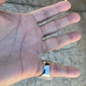 Anillo con Símbolo de Dólar, Joyería de Moissanita, Chapado en Oro Amarillo, Sin Níquel, Plata de Ley 925, para Mujer - Product Image 6