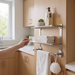 Luxury Material Metal Towel Stand Premium <b>Bathroom</b> Decor Metal Towel Holder Towel Rack Hanger for <b>Bathroom</b> <b>Accessories</b> - Product Image 3