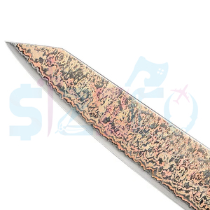 OEM Custom Copper Damascus Steel Kitchen Knife Handmade <b>BBQ</b> Meat Carving Chef Knife Wood Brass Handle Ideal Gift - Product Image 5