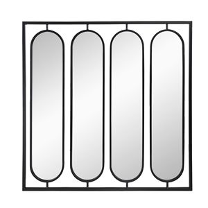 Large 36\" X 36\" Oval <b>Wall</b> <b>Mirror</b> <b>Set</b> with Black Square Frame Home Decor for Living Room Bedroom Entryway or Office - Product Image 5